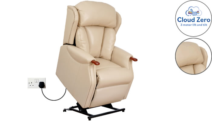 Celebrity Furniture Canterbury Leather Cloud Zero Riser Recliner with Headrest